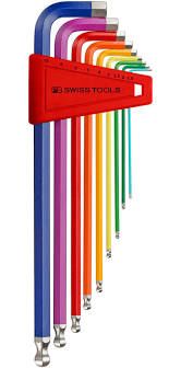 Winkelschraubenzieher lang farbig Kugelkopf Gr. 1.5-10